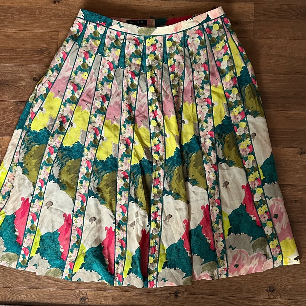 LAFAYETTE 148 ADALIA Godet Seamed A-Line Silk Skirt 100% silk - Picture 7 of 8